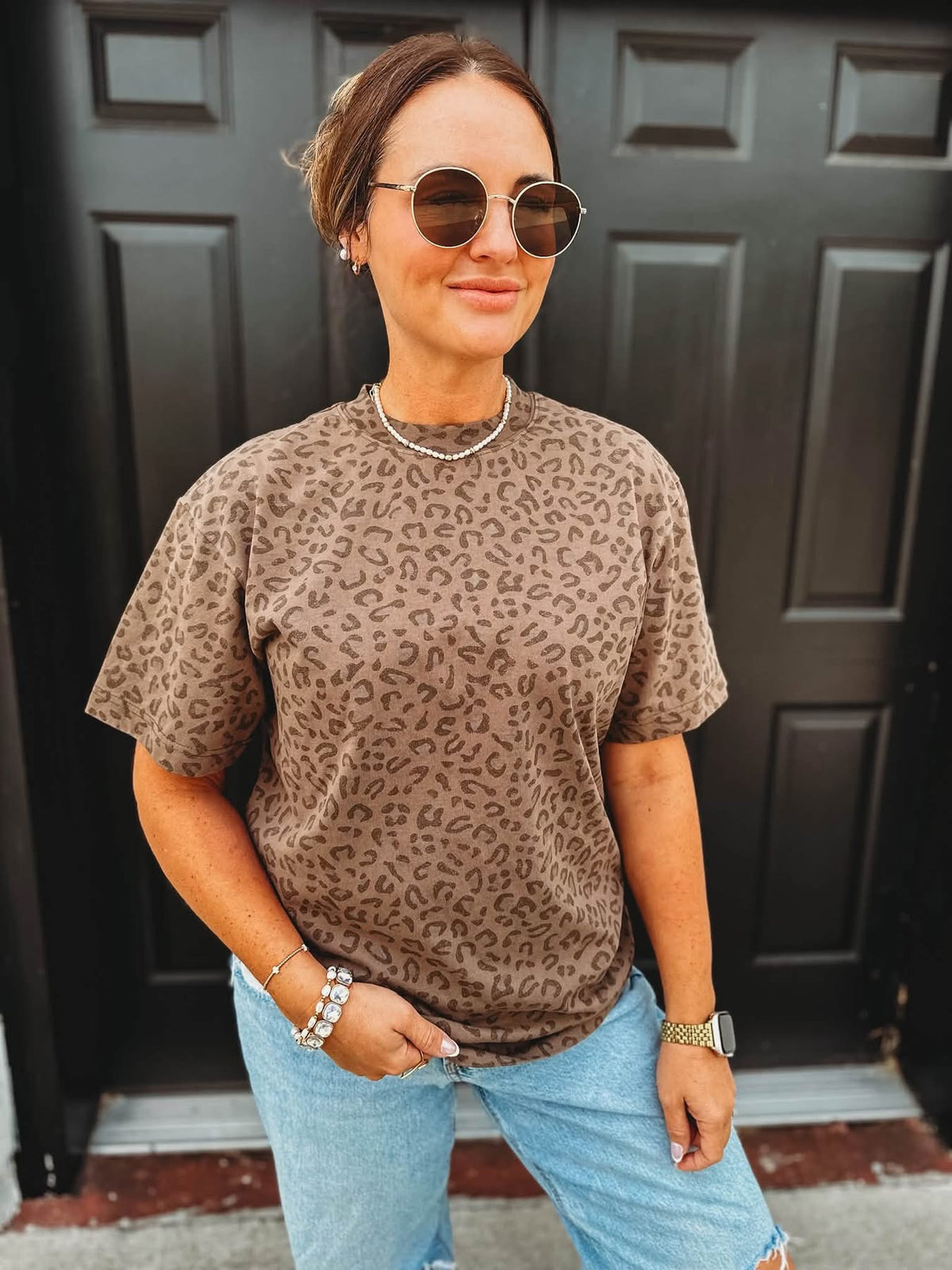 Vintage Brown Leopard Tee