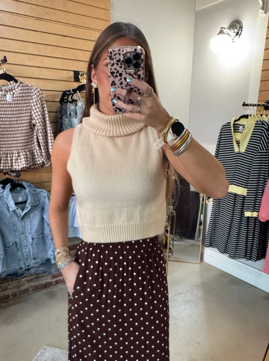 Cream Turtleneck Sweater