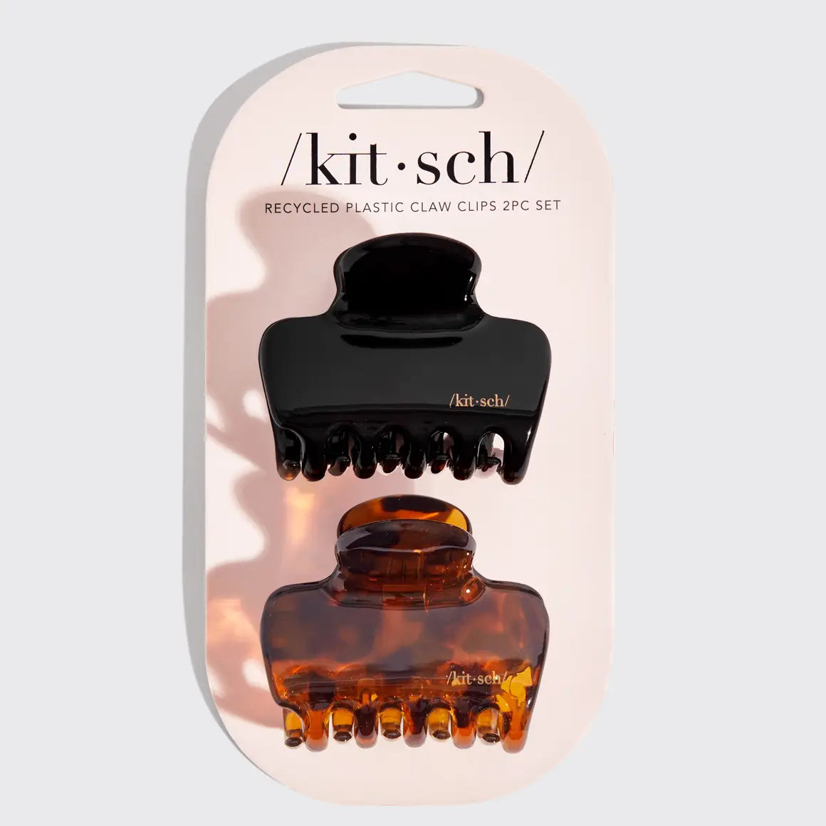 Kitsch Medium Puffy Claw Clips - Black and Tortoise