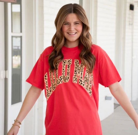 Red & Leopard Lulu Mac Tee