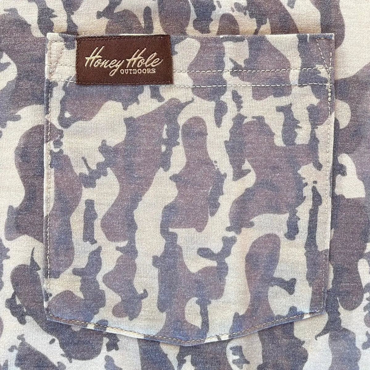 Honey Hole Brown Camo Long Sleeve Pocket Tee