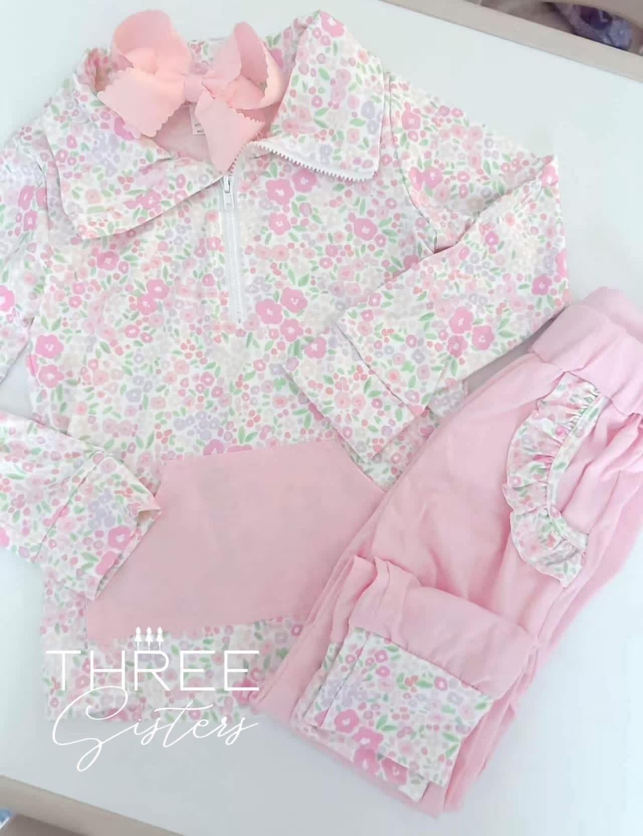 Girls Floral Jogger Set