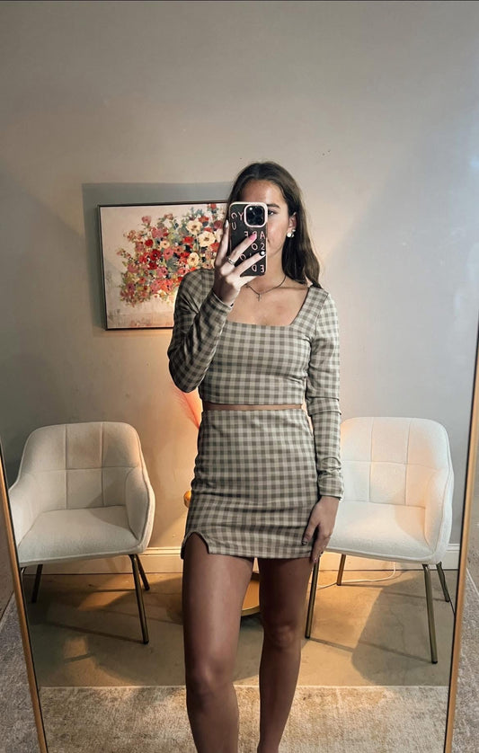 Plaid Skirt Set