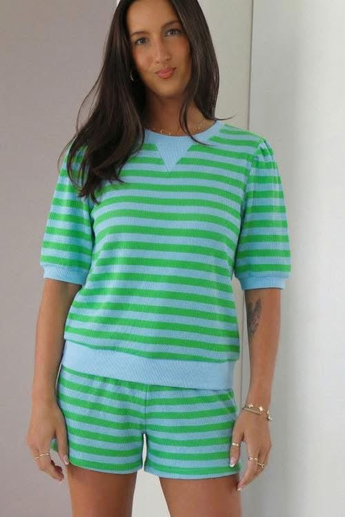 Green and Blue Short Set