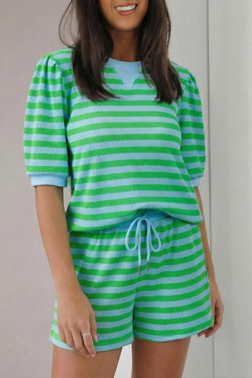 Green and Blue Short Set