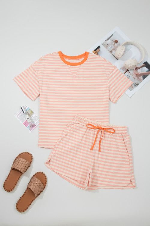 Pink Stripe Short Set