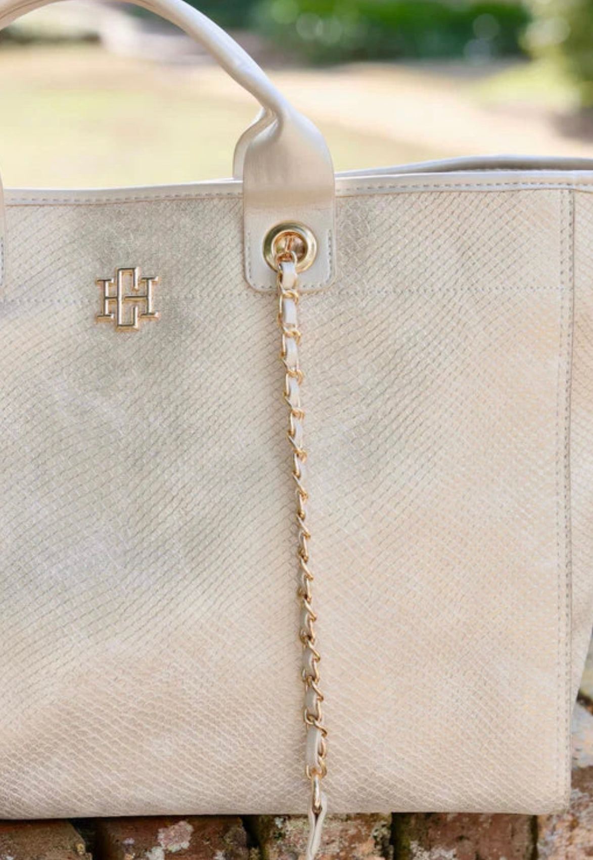 Shimmer Champagne Caroline Hill Tote