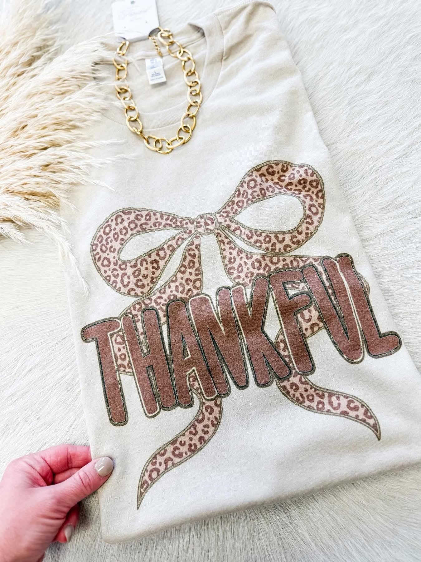 Leopard Thankful Tee